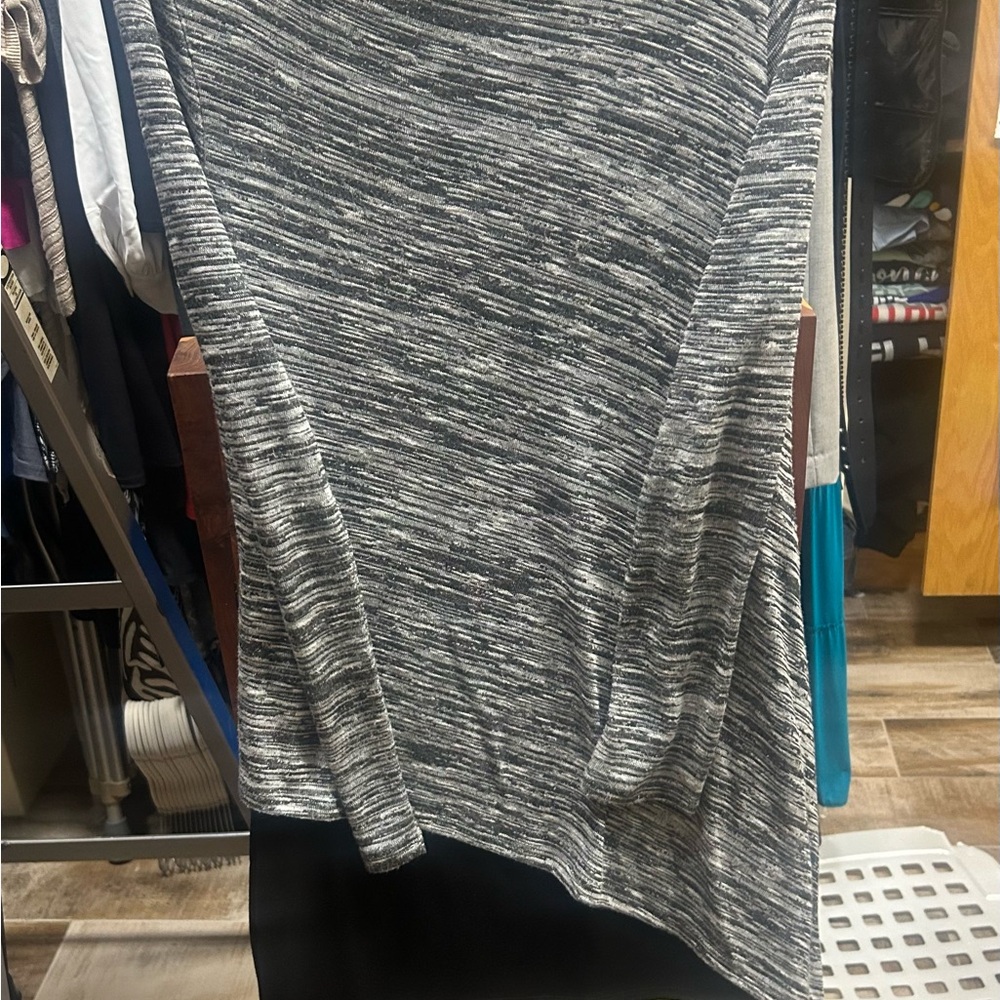 Gray and Black Knit Sweater